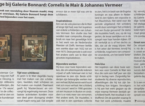 De krant over het werk van Cornelis le Mair