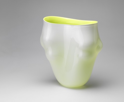 Cloud Vase, white/yellow green