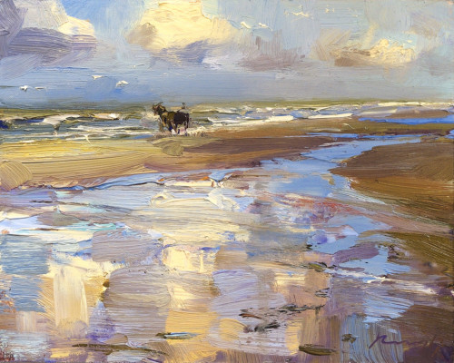 Seascape, ‘Morning Cloud Reflections and Horse Carriage’